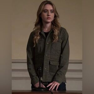 Anthropologie  Utility Jacket Olive Green Military Cargo Jacket Large